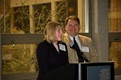 2008 Chapter Graduate Fellowship Recipient Tychele Naomi Turner and MSU Chapter President Burton A. Bargerstock - click to enlarge - opens in new window